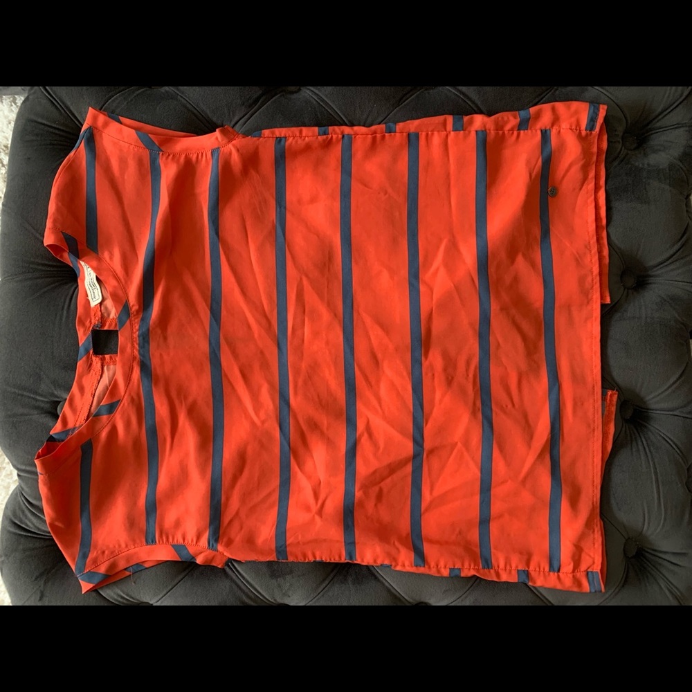 Abercrombie Fitch 4th July Blouse Red Blue Stripe